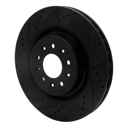 R1 Concepts R1 00-06 Jaguar XKR Front Left Drilled & Slotted Black Brake Rotor