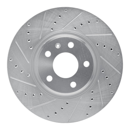 R1 Concepts R1 11-17 Audi Q5 (Mexico) Front Left Drilled & Slotted Silver Brake Rotor