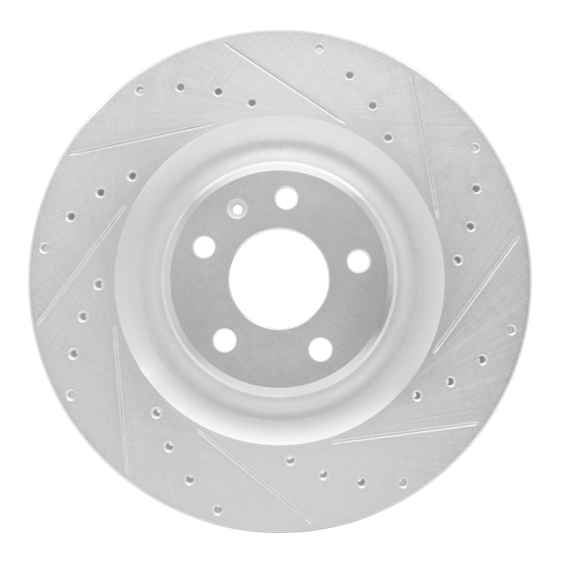 R1 Concepts R1 17-25 Audi S8 Rear Right Drilled & Slotted Silver Brake Rotor