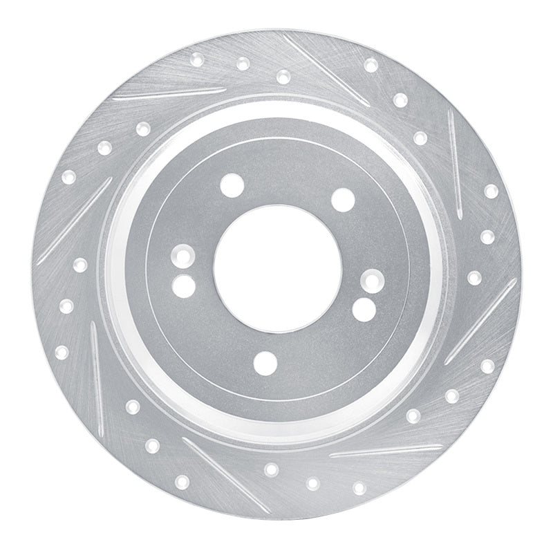 R1 Concepts R1 17-25 Hyundai TUCSON Rear Right Drilled & Slotted Silver Brake Rotor