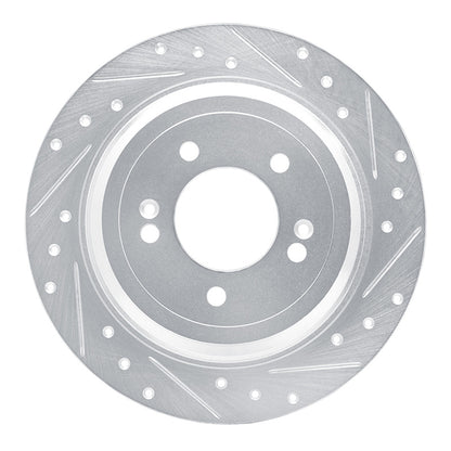 R1 Concepts R1 17-25 Hyundai TUCSON Rear Right Drilled & Slotted Silver Brake Rotor