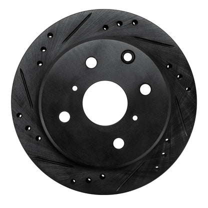 R1 Concepts R1 82-85 Toyota Celica Rear Right Drilled & Slotted Black Brake Rotor