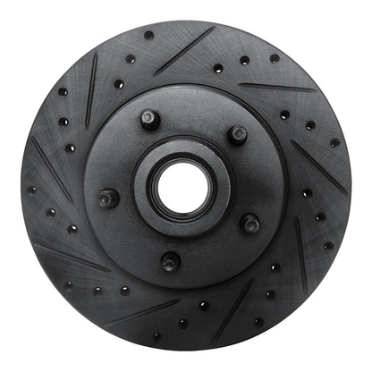 R1 Concepts R1 80-83 Ford F-150 RWD Front Left Drilled & Slotted Black Brake Rotor