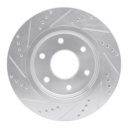 R1 Concepts R1 05-07 Infiniti QX56 Front Right Drilled & Slotted Silver Brake Rotor