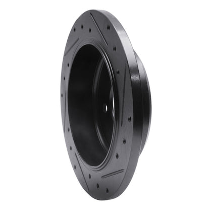 R1 Concepts R1 96-02 Ford Crown Victoria Rear Left Drilled & Slotted Black Brake Rotor