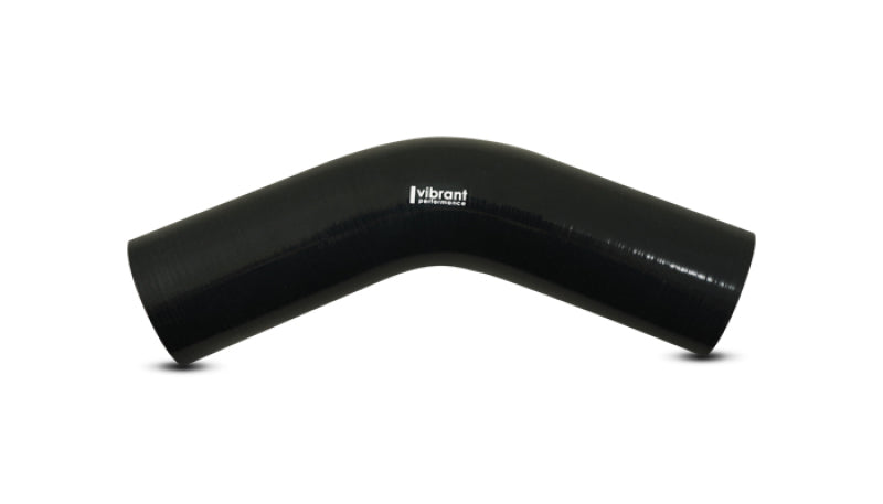 Vibrant 4 Ply Reinforced Silicone Elbow Connector - 1.75in I.D. - 45 deg. Elbow (BLACK)