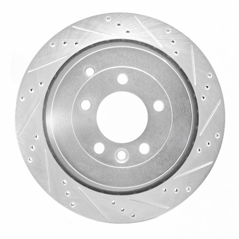R1 Concepts R1 05-16 Land Rover LR4 Rear Right Drilled & Slotted Silver Brake Rotor