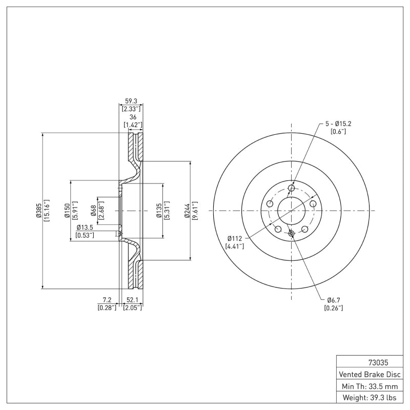 DFC 05-10 Audi A8 Front Brake Rotor