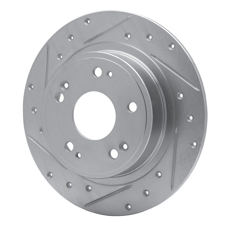 R1 Concepts R1 05-22 Acura ILX Rear Left Drilled & Slotted Silver Brake Rotor