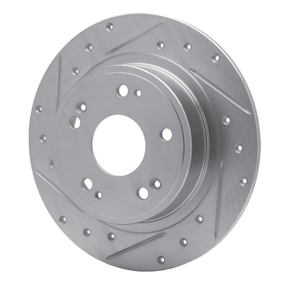 R1 Concepts R1 05-22 Acura ILX Rear Left Drilled & Slotted Silver Brake Rotor