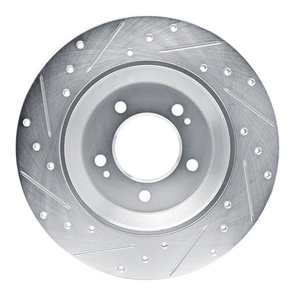 R1 Concepts R1 19-22 Hyundai Veloster N Rear Right Drilled & Slotted Silver Brake Rotor