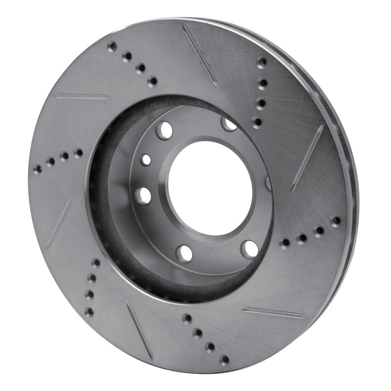 R1 Concepts R1 06-25 American Coach Patriot Front Left Drilled & Slotted Silver Brake Rotor