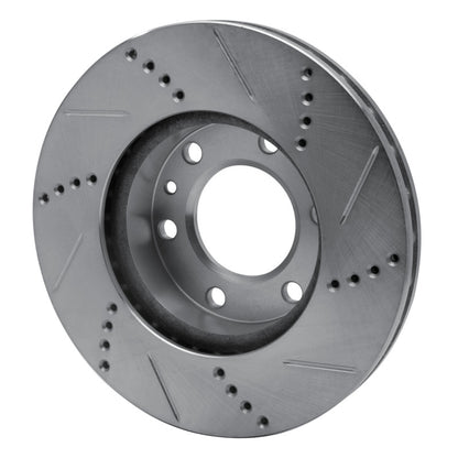 R1 Concepts R1 06-25 American Coach Patriot Front Left Drilled & Slotted Silver Brake Rotor