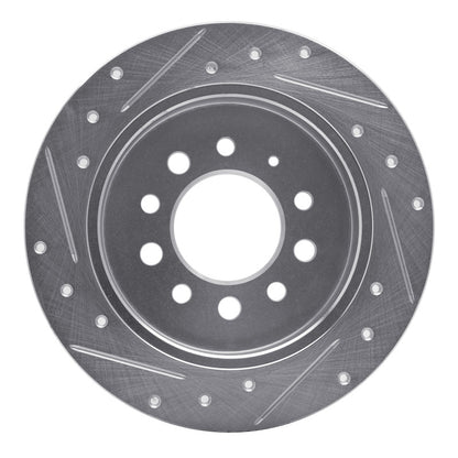 R1 Concepts R1 07-08 Hyundai TIBURON Rear Right Drilled & Slotted Silver Brake Rotor