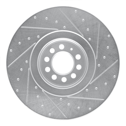 R1 Concepts R1 04-06 Audi TT Quattro Left Front Drilled & Slotted Silver Brake Rotor