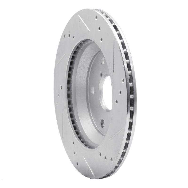 R1 Concepts R1 19-25 Subaru Impreza Rear Left Drilled & Slotted Silver Brake Rotor