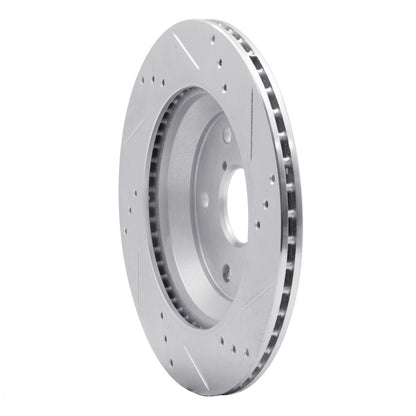 R1 Concepts R1 19-25 Subaru Impreza Rear Left Drilled & Slotted Silver Brake Rotor