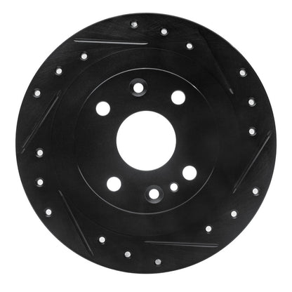 R1 Concepts R1 1990-2003 Ford Escort Rear Right Drilled & Slotted Black Brake Rotor
