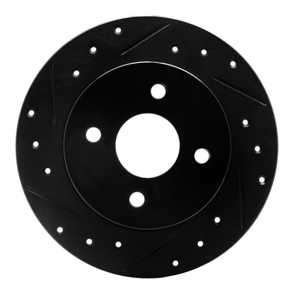 R1 Concepts R1 91-98 Saturn SC2 Rear Left Drilled & Slotted Black Brake Rotor