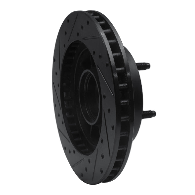 R1 Concepts R1 86-88 Ford Bronco Front Right Drilled & Slotted Black Brake Rotor