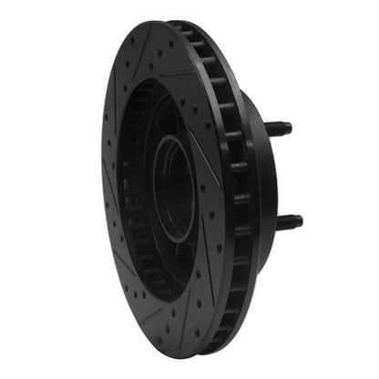 R1 Concepts R1 86-88 Ford Bronco Front Right Drilled & Slotted Black Brake Rotor