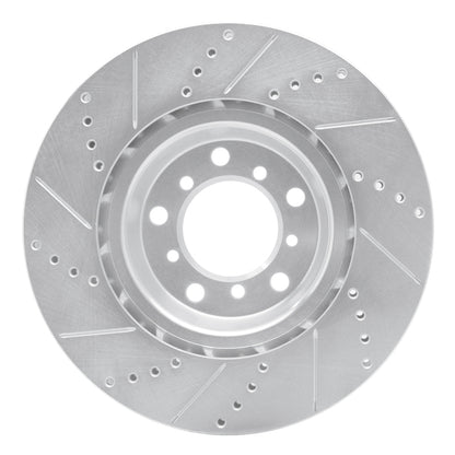 R1 Concepts R1 01-06 BMW M3 Left Front Drilled & Slotted Silver Brake Rotor