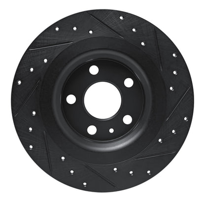 R1 Concepts R1 -25 Volvo XC40 Rear Left Drilled & Slotted Black Brake Rotor