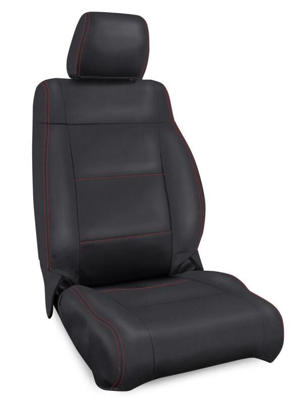 PRP Seats PRP 11-12 Jeep Wrangler JK Front Seat Covers/2 door or 4 door (Pair) - Black with Red Stitching