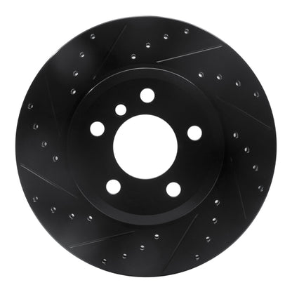 R1 Concepts R1 04-10 BMW X3 Front Left Drilled & Slotted Black Brake Rotor