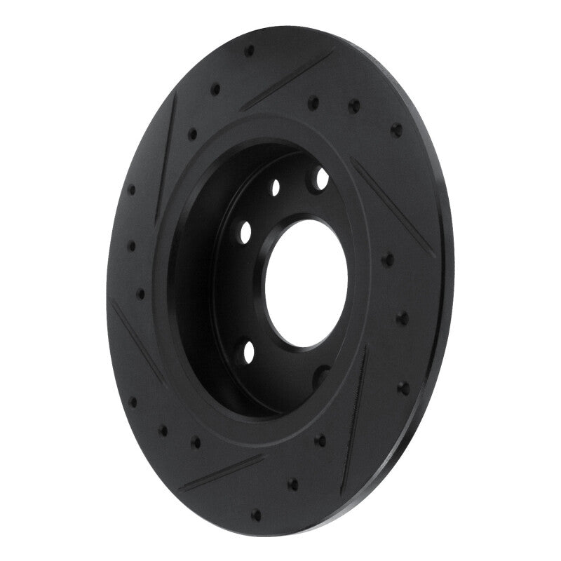 R1 Concepts R1 14-25 Mazda 3 Rear Right Drilled & Slotted Black Brake Rotor