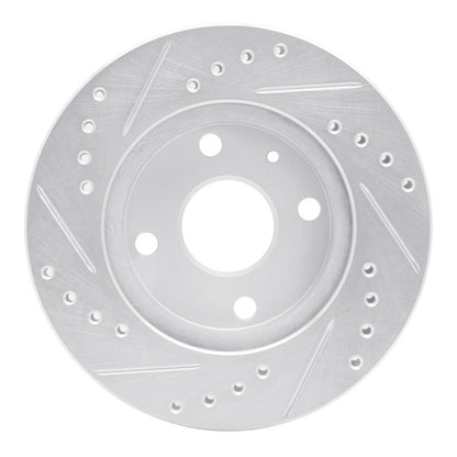 R1 Concepts R1 90-01 Ford Escort Front Right Drilled & Slotted Silver Brake Rotor