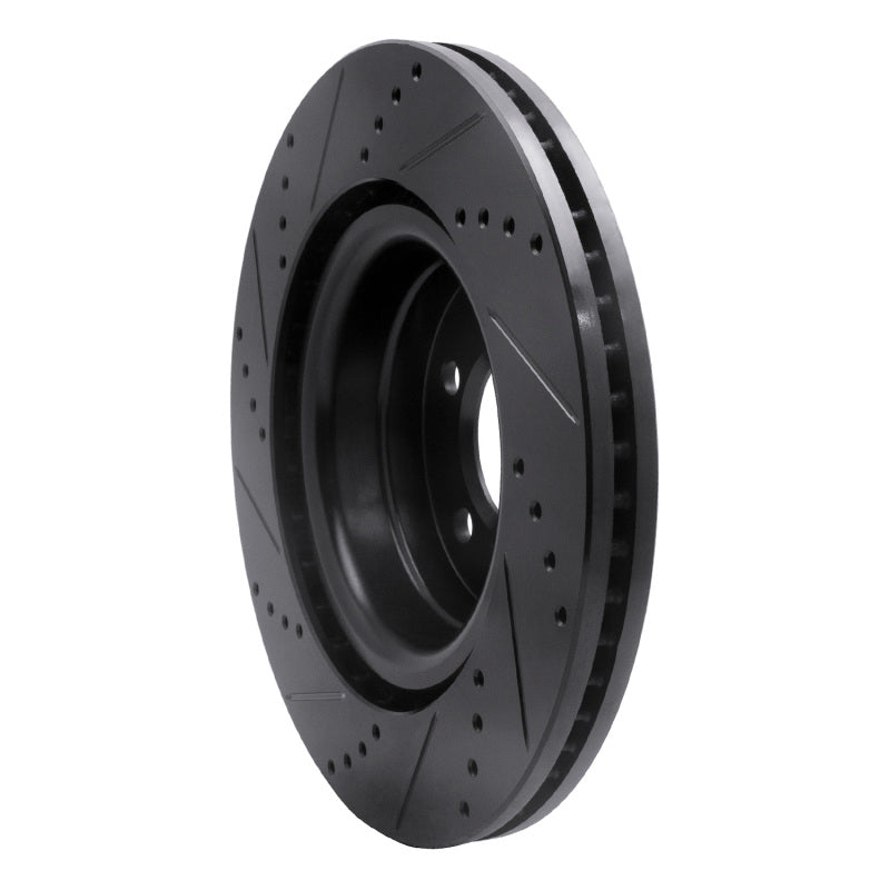 R1 Concepts R1 06-09 Land Rover Range Rover Front Right Drilled & Slotted Black Brake Rotor