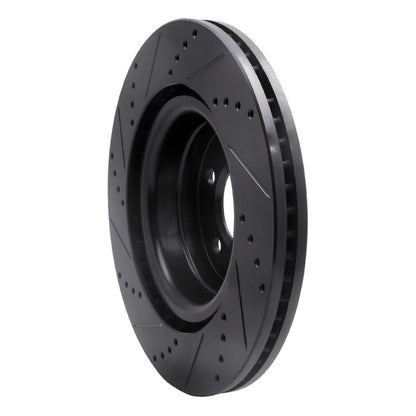 R1 Concepts R1 06-09 Land Rover Range Rover Front Right Drilled & Slotted Black Brake Rotor