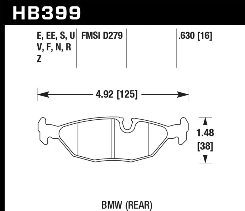 Hawk Performance Hawk 84-4/91 BMW 325 (E30) DTC-50 Race Rear Brake Pads