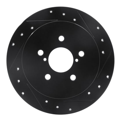 R1 Concepts R1 05-09 Subaru Legacy Rear Right Drilled & Slotted Black Brake Rotor