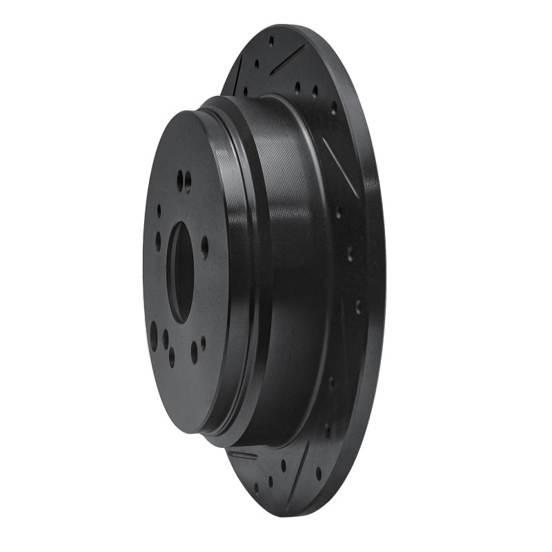 R1 Concepts R1 02-04 Honda Odyssey Rear Left Drilled & Slotted Black Brake Rotor