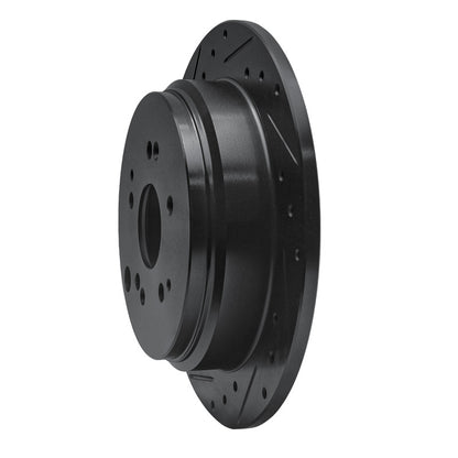 R1 Concepts R1 02-04 Honda Odyssey Rear Left Drilled & Slotted Black Brake Rotor