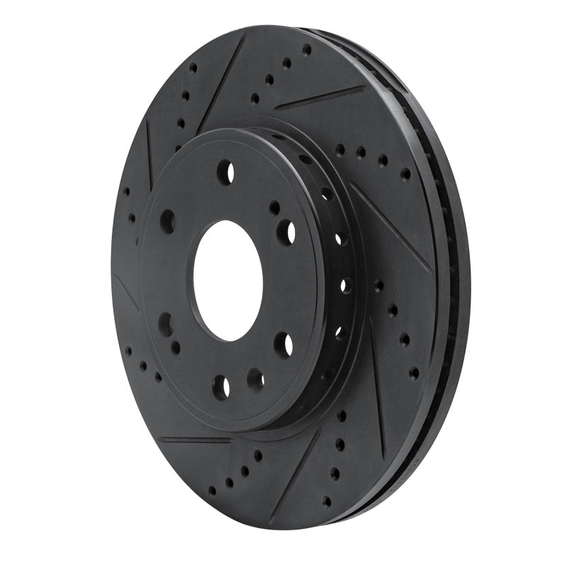 R1 Concepts R1 09-20 Chevrolet TAHOE Front Left Drilled & Slotted Black Brake Rotor