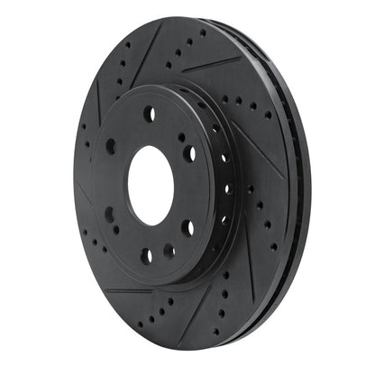 R1 Concepts R1 09-20 Chevrolet TAHOE Front Left Drilled & Slotted Black Brake Rotor