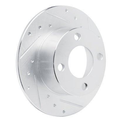 R1 Concepts R1 89-91 Audi 100 Rear Right Drilled & Slotted Silver Brake Rotor