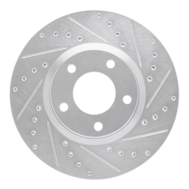 R1 Concepts R1 04-15 Mazda 3 Front Right Drilled & Slotted Silver Brake Rotor