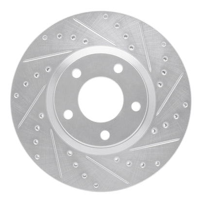 R1 Concepts R1 04-15 Mazda 3 Front Right Drilled & Slotted Silver Brake Rotor