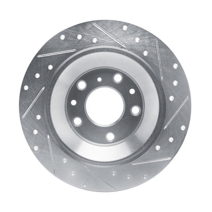 R1 Concepts R1 13-25 Mazda CX-30 Rear Left Drilled & Slotted Silver Brake Rotor