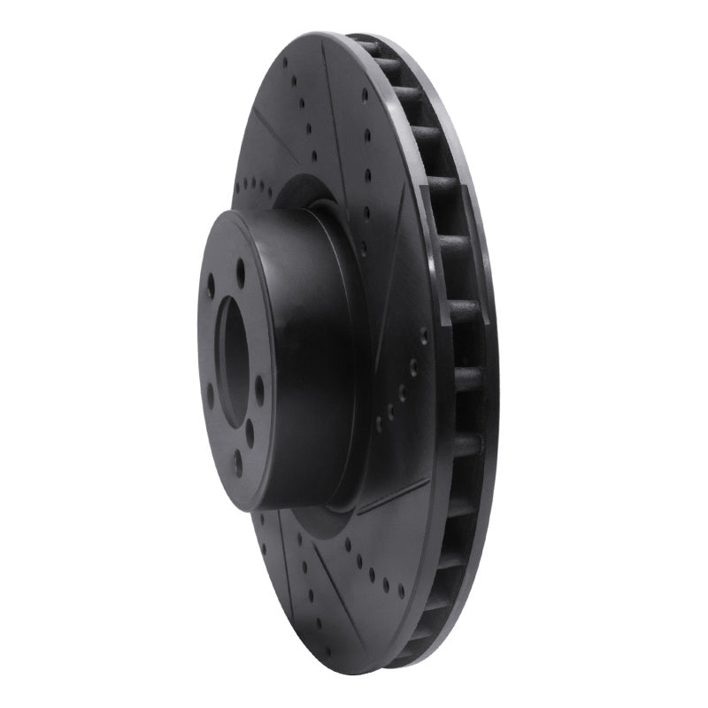 R1 Concepts R1 10-12 Land Rover Range Rover Front Right Drilled & Slotted Black Brake Rotor
