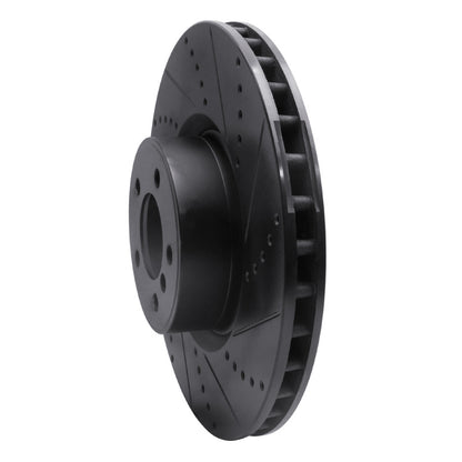 R1 Concepts R1 10-12 Land Rover Range Rover Front Right Drilled & Slotted Black Brake Rotor