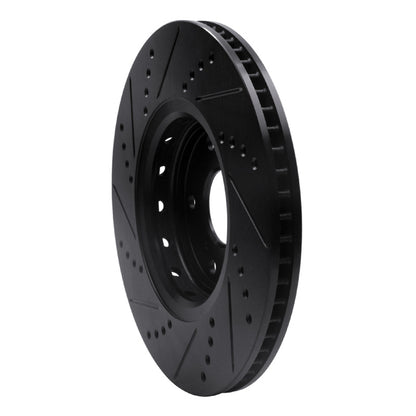 R1 Concepts R1 16-22 Acura ILX Front Right Drilled & Slotted Black Brake Rotor