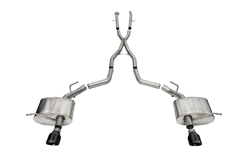 CORSA Performance Corsa 2011-2025 Dodge Durango Xtreme 2.5in Cat-Back Dual Rear Exit w/ Single 4.5in Black PVD Tips