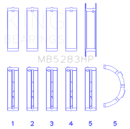 King Engine Bearings Performance Main Bearing Set - Size .026