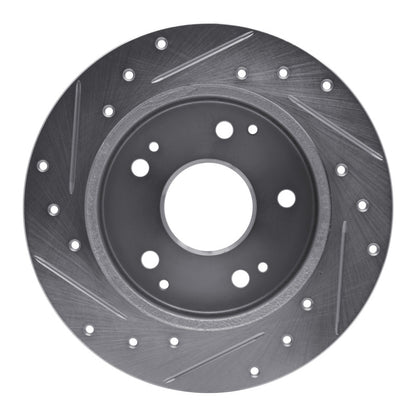 R1 Concepts R1 97-01 Acura Integra Rear Right Drilled & Slotted Silver Brake Rotor