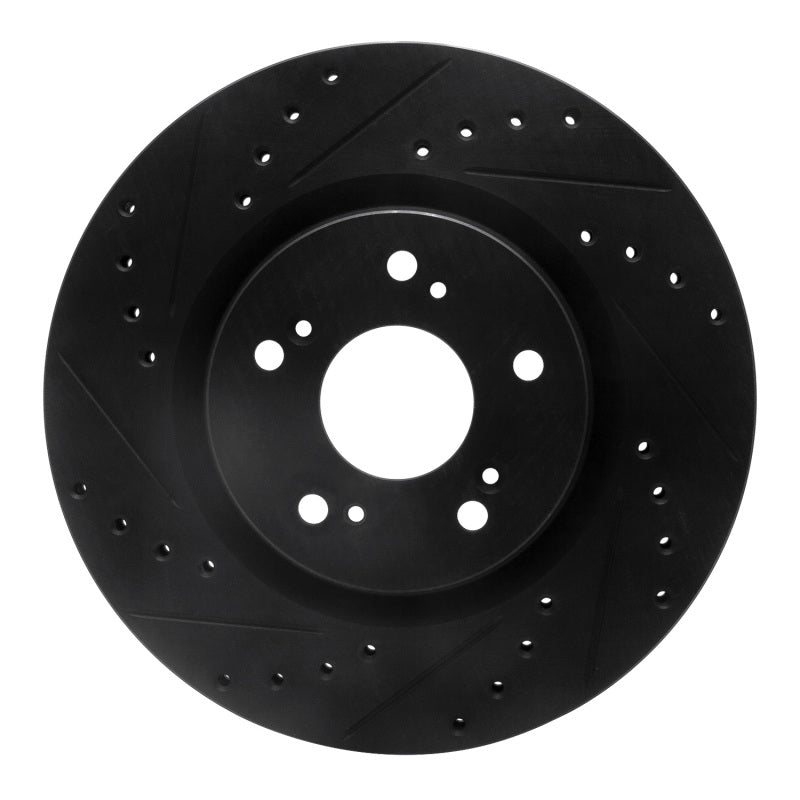 R1 Concepts R1 97-05 Acura NSX Rear Left Drilled & Slotted Black Brake Rotor
